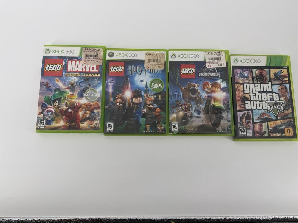 Xbox 360 Game Lot GTA V LEGO Harry Potter Jurassic World Marvel Tested